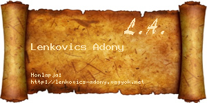 Lenkovics Adony névjegykártya